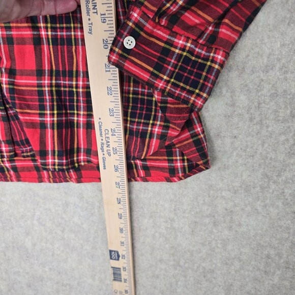 Old Navy Red & Black Plaid Classic Fit Flannel Shirt M - Picture 4 of 5